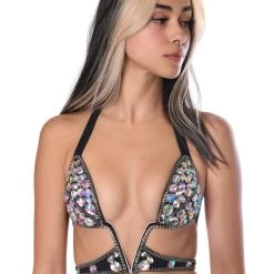THE LUMI SHOP Cross Your Heart Black Carnival Bra Top SUMMER 2022