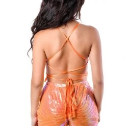 THE LUMI SHOP Citrus Butterfly Sequin Shorts