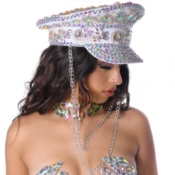 THE LUMI SHOP Festival Hats Iridescent Gem Rhinestone Festival Hat