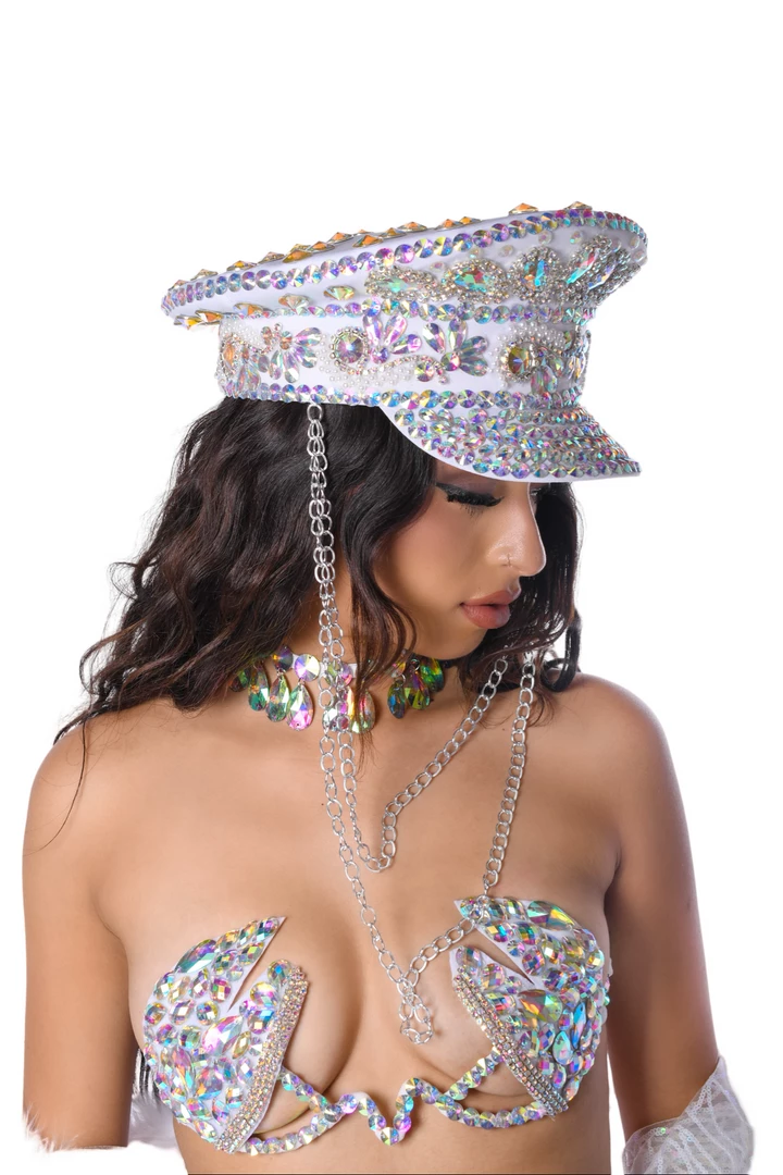 THE LUMI SHOP Festival Hats Iridescent Gem Rhinestone Festival Hat 4 THE LUMI SHOP Festival Hats Iridescent Gem Rhinestone Festival Hat