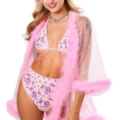 THE LUMi SHOP Hand Stitched Sequin Set- Pink Butterly Dream