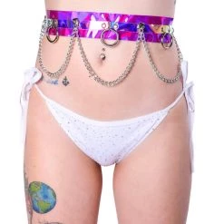 THE LUMi SHOP Space Hologram Harness Set - Rose Pink (2 Pcs) Sequin Sets