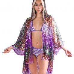 Lumishopusa Disco Sequin Kimono - Mermaid