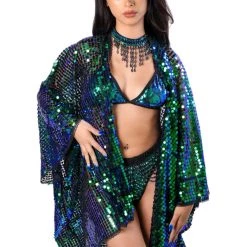 Lumishopusa Sequin Kimono - Emerald Signature Sequin Kimonos