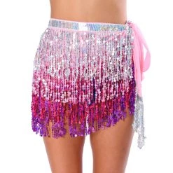 THE LUMI SHOP Holographic Sequin Skirt- Pink Dreams Sequin Skirts