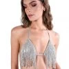 THE LUMI SHOP Silver Rhinestone Jewel Tassel Top 1 THE LUMI SHOP Silver Rhinestone Jewel Tassel Top