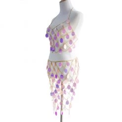 THE LUMi SHOP Sequin Sets Goddess Crystal Tears Set (Top + Skirt)
