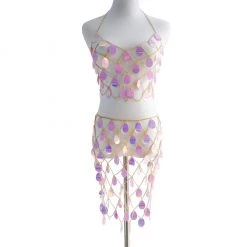 THE LUMi SHOP Sequin Sets Goddess Crystal Tears Set (Top + Skirt)