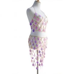 THE LUMi SHOP Sequin Sets Goddess Crystal Tears Set (Top + Skirt)