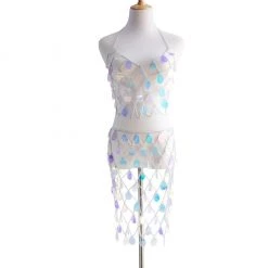 THE LUMi SHOP Sequin Sets Goddess Crystal Tears Set (Top + Skirt)