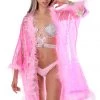 THE LUMI SHOP SUMMER 2022 Specialty Fuzzy Kimono- Pink Iridescent Diva