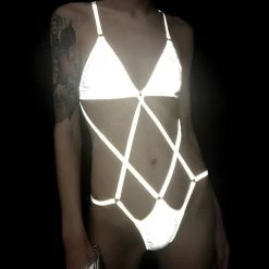 THE LUMi SHOP Light Reflective Rave Bodysuit