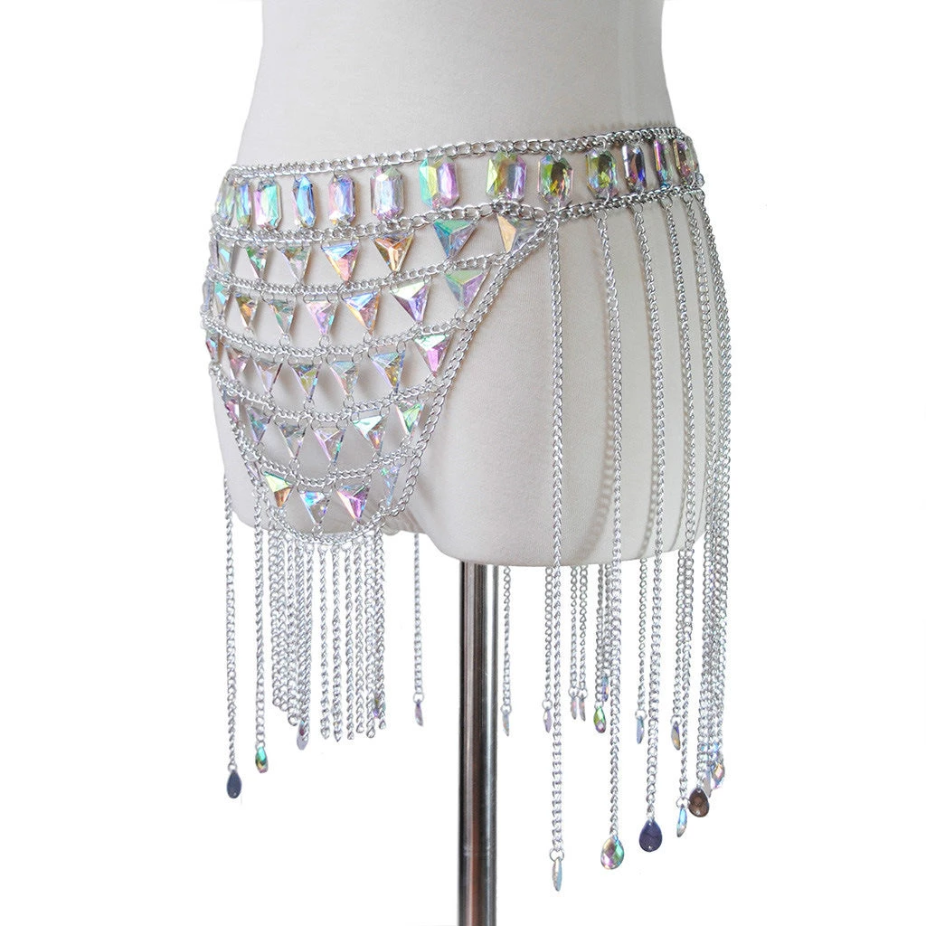 THE LUMi SHOP Silver Crystal Rhinestone Skirt 8 THE LUMi SHOP Silver Crystal Rhinestone Skirt