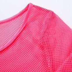 THE LUMi SHOP Tops Street-Neon Green/Pink Mesh Top