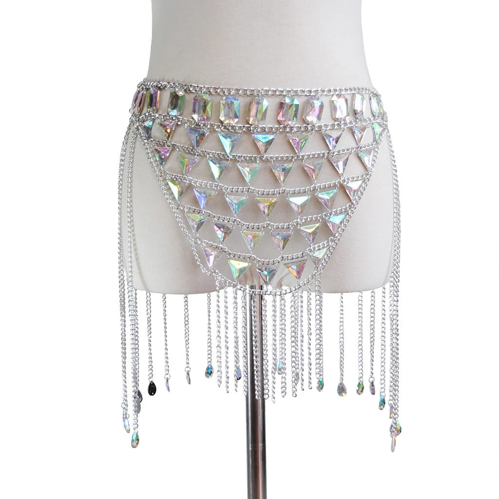 THE LUMi SHOP Silver Crystal Rhinestone Skirt 6 THE LUMi SHOP Silver Crystal Rhinestone Skirt