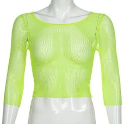 THE LUMi SHOP Tops Street-Neon Green/Pink Mesh Top