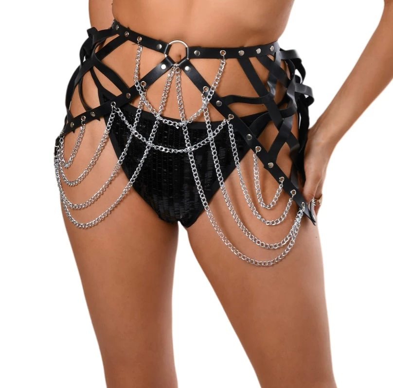 THE LUMI SHOP Skirts Punk Chain Harness Skirt 3 THE LUMI SHOP Skirts Punk Chain Harness Skirt