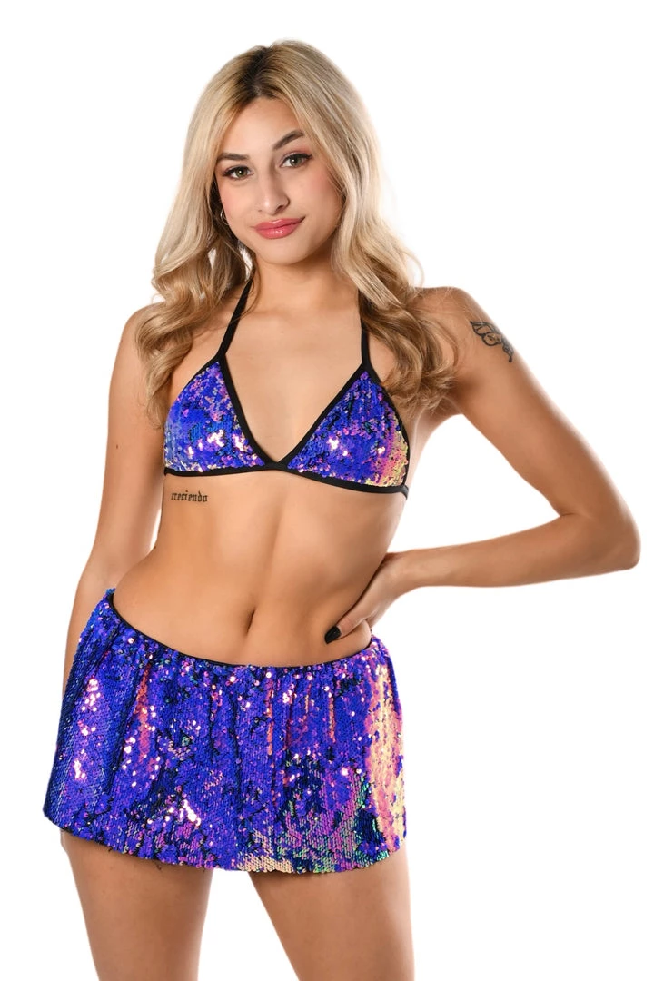 THE LUMi SHOP Gypsy Fuchsia Sequin Set (Bra + Skirt) Sequin Sets 3 THE LUMi SHOP Gypsy Fuchsia Sequin Set (Bra + Skirt) Sequin Sets