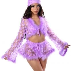 THE LUMI SHOP Lilac Blossom Fuzzy 3D Skirt FUZZY 3D SETS