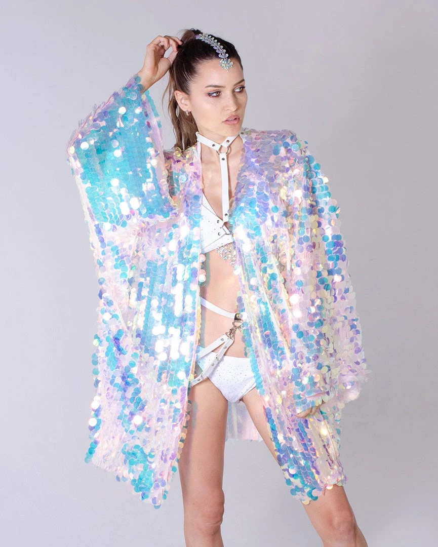 Lumishopusa Goddess Sequin Kimono - Pearlescent 3 Lumishopusa Goddess Sequin Kimono - Pearlescent