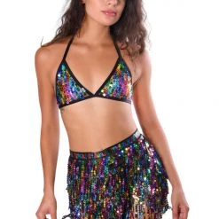 THE LUMI SHOP Sequin Skirts Holographic Sequin Skirt- Rainbow Pride