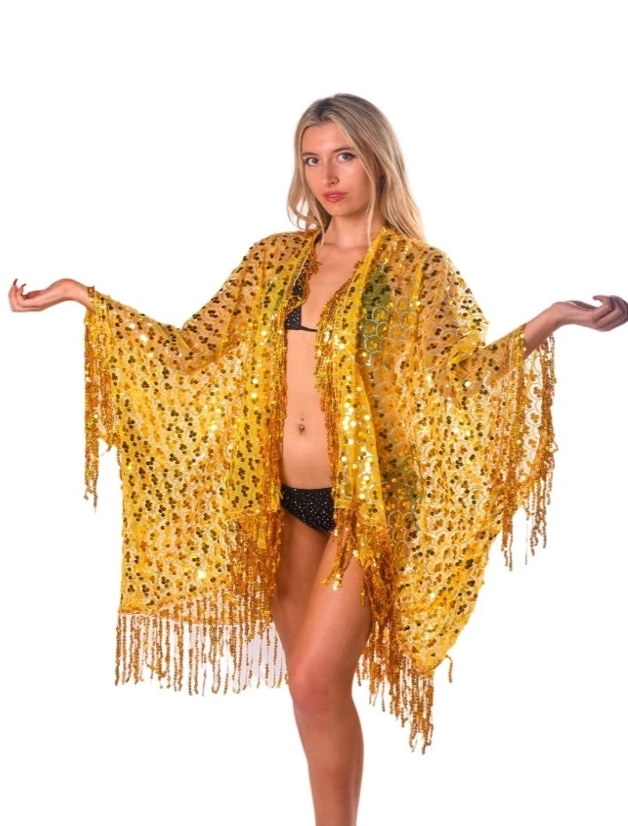 THE LUMI SHOP SPRING 2022 Sequin Tassel Kimono- Gold Treasure 5 THE LUMI SHOP SPRING 2022 Sequin Tassel Kimono- Gold Treasure