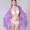 THE LUMi SHOP Disco Sequin Kimono - Purple Holographic