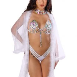 THE LUMI SHOP SUMMER 2022 Fuzzy Kimono- Pearl White