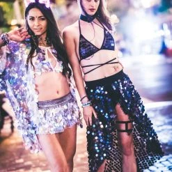 THE LUMi SHOP Sequin Skirts Dark Ocean Tapered Sequin Skirt