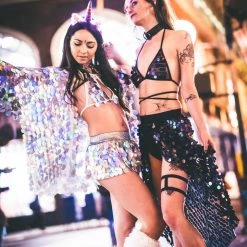 THE LUMi SHOP Pastel Meadow Sequin Halter Top Sequin Tops