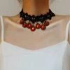 THE LUMi SHOP Red Teardrop Chocker Necklace
