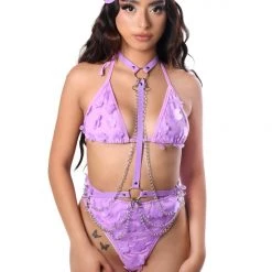 THE LUMI SHOP Lilac Harness Chain Top