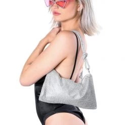 THE LUMI SHOP Material Girl Rhinestone Purse-Silver SUMMER 2022