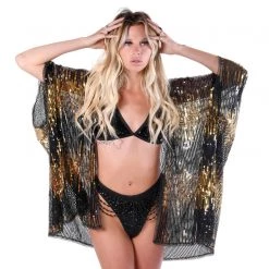THE LUMi SHOP Signature Sequin Kimonos Sequin Kimono - Black & Gold