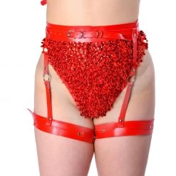 THE LUMI SHOP Red Devil Vegan Leather Leg Harness