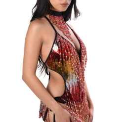 THE LUMI SHOP SUMMER 2022 Hand Stitched Bodysuit- Scarlet