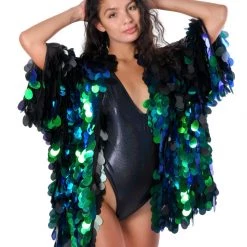 THE LUMI SHOP Signature Sequin Kimonos Specialty Sequin Kimono- Peacock