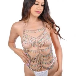 THE LUMI SHOP Iridescent Gem Jewelry Top