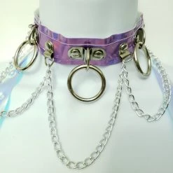THE LUMi SHOP Hoop Chain Chocker In Baby Purple Hologram JEWELRY
