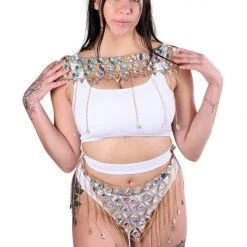 THE LUMI SHOP Skirts Gold Goddess Iridescent Gem Skirt