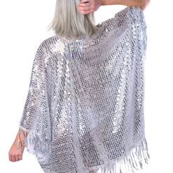 Lumishopusa Signature Sequin Kimonos Sequin Tassel Kimono - Silver Sparkle