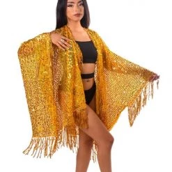 THE LUMI SHOP Sequin Tassel Kimono- Sunshine SPRING 2022