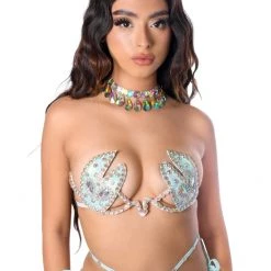 THE LUMI SHOP Desert Wildfire Carnival Bra Top- Mint