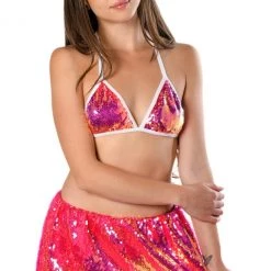 THE LUMi SHOP Flamingo Shine Sequin Set (Bra + Skirt) Sequin Sets