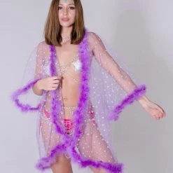 THE LUMi SHOP Fuzzy Kimono - Lavender Blossom Signature Fuzzy Kimonos