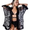 THE LUMI SHOP Fuzzy 3D Kimono- Midnight Butterfly