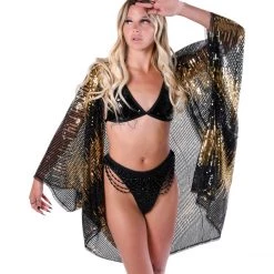 THE LUMi SHOP Signature Sequin Kimonos Sequin Kimono - Black & Gold