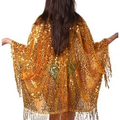 THE LUMI SHOP Sequin Tassel Kimono- Amber Gold SPRING 2022
