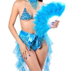 THE LUMI SHOP FULL OUTFITS FULL OUTFIT- Blue Gem (Top+ Bottom+ Skirt+ Necklace+Fan)