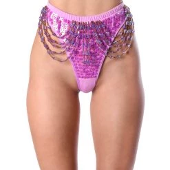 THE LUMI SHOP Hand Stitched Sequin Cheeky Bottoms- Lilac Dreams